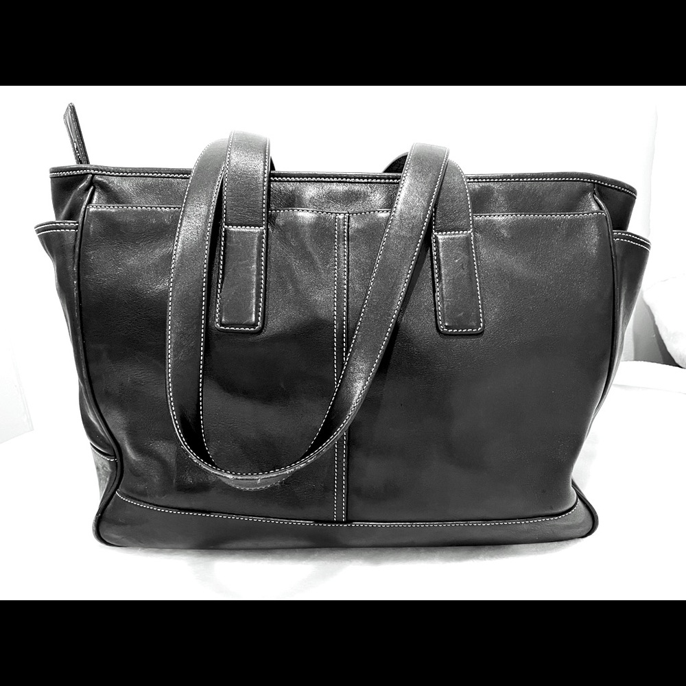 Black leather COACH Tote